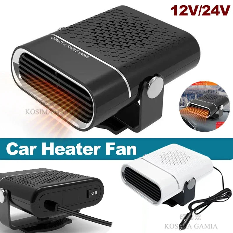 Car Heater Fan 150W 12V/24V Car Heater Electric Cooling Heating Auto Windshield Defroster Defogging Demister Car Anti-Fog Heater