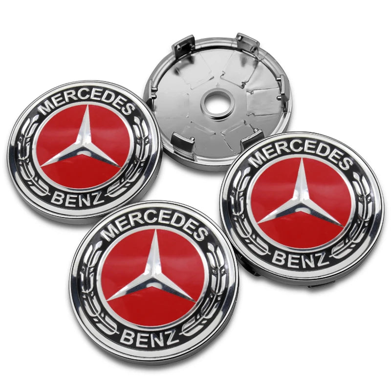 4Pcs 60mm 75mm Car Wheel Center Hub For Mercedes Benz AMG class W205 W203 GLC GLK W206 W220 W211 A180 Cap Rim Cover Accessories