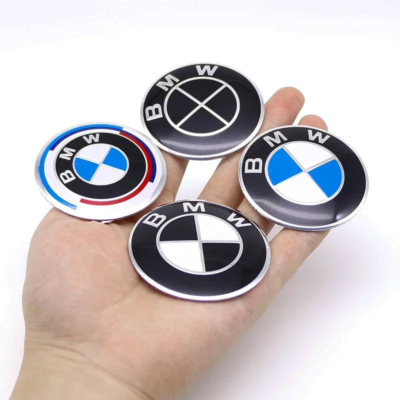 56mm 60mm 65mm 70mm Wheel Sticker for BMW E46 E90 F30 F10 G20 X5 50th Anniversary Emblem Badge 4Pcs DIY Auto Rim Hub Cap Decal