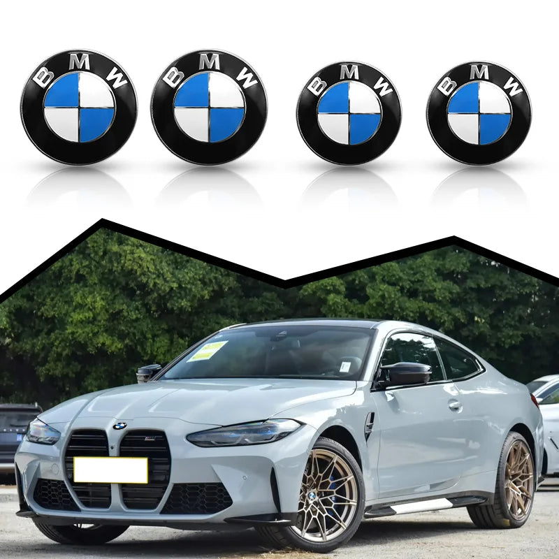 2Pcs 82mm 74mm Car Front Bonnet Logo Rear Trunk Cover Badge Emblem for BMW E46 E39 E60 E90 E30 X1 X2 X3 X4 X5 X6 X7 M3 M4 M5