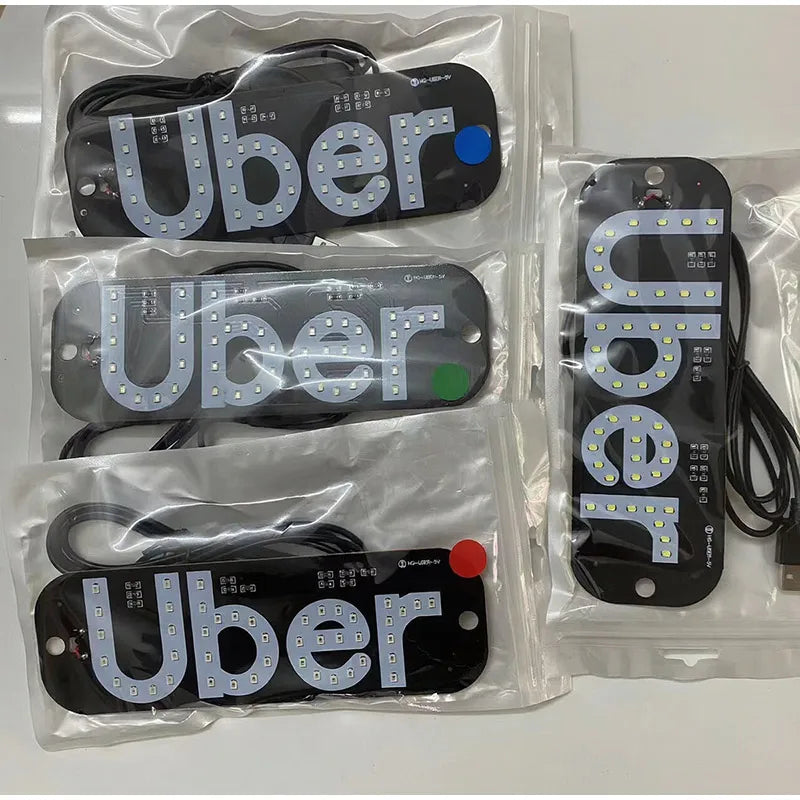 Led Light Sign For Car, Taxi Sign Light Windshield, Led Decal With Suction Cups, Usb Plug For Vehicle,driver Accessories