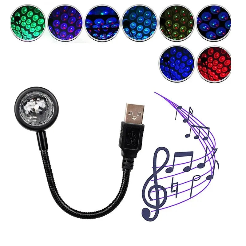Voice Control Romantic LED Starry Sky Night Light 5V USB Powered Galaxy Star Projector Lamp for Car Roof Kids Room Decor Lights