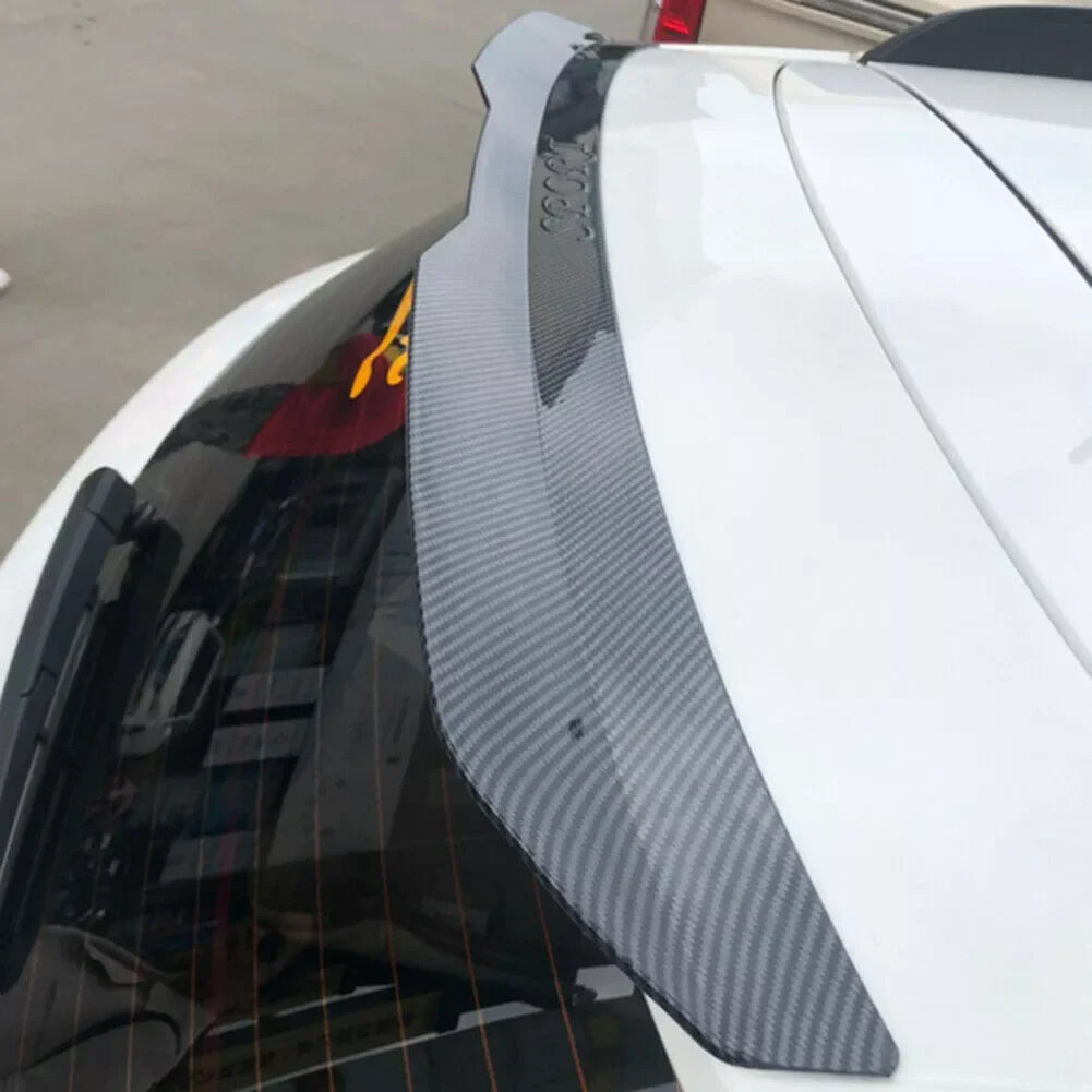 Carbole Universal Hatchback Car Rear Trunk Roof Lip Spoiler Tail Trunk Wing Carbon Fiber