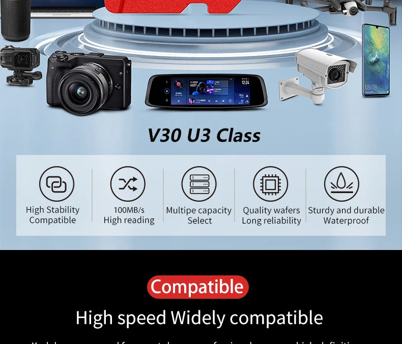 KODAK Micro SD Card U3 V30 128GB 256GB 64GB 4K High Speed TF Card for Phone Camera Drone Original TYPE-C Reader