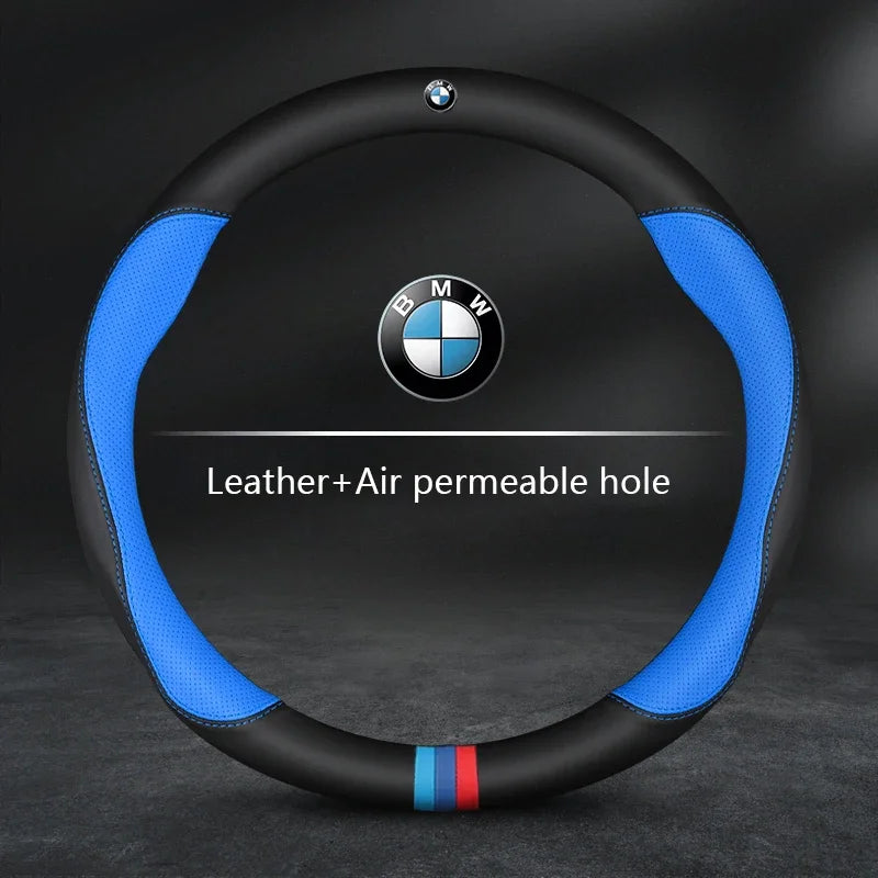 For BMW Car Steering Wheel Cover M X1 X3 X5 X6 G20 G30 E39 E46 E87 E90 E92 F10 F15 F30 Carbon fiber Suede Leather Accessories