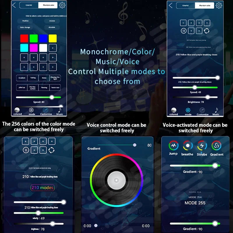 Premium Car Interior Ambient Light Kit – 64 Color App Control
