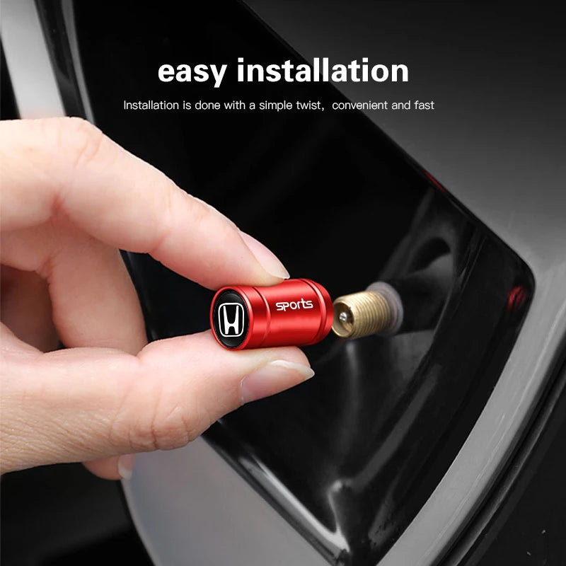 4Pcs Car Emblem Wheel Tire Valve Caps Covers Car Accessories For Honda Jazz CRV Civic Accord FIT Stepwgn Insight CRZ 5th Odyssey