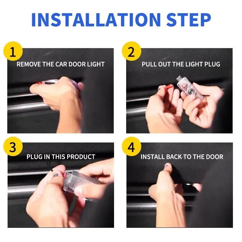 2/4Pcs for BMW X1-X6 series E81 E82 E87 E88 F20 F21 20-18 projector G11 G12 G30 G31 Car LED welcome light is suitable Accessory