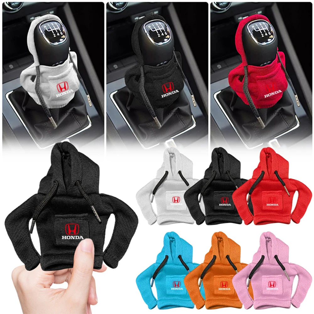 Car Hoodie Change Speed Lever Sweatshirt Handle Gear Shift Knob Cover For Honda Civic CRV Hrv Jazz CITY Accord CR-Z VTEC Vezel