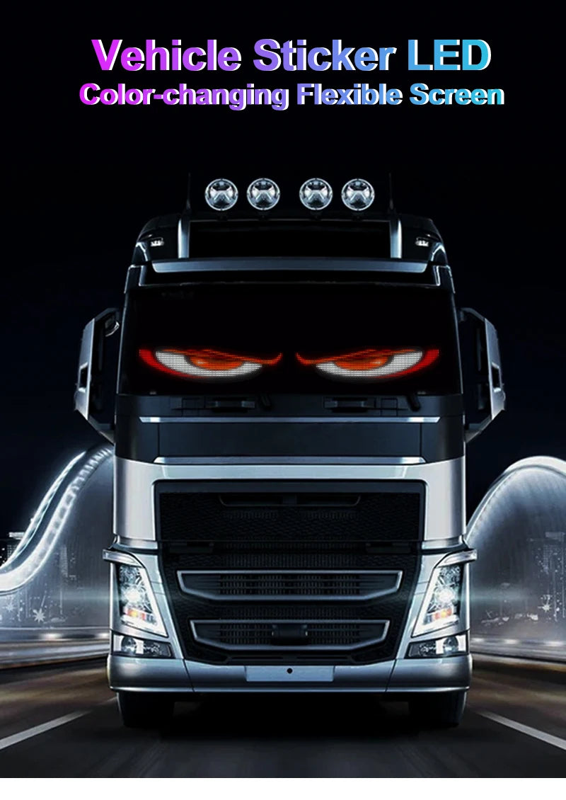 LED Car windshield Truck Eye RGB LED Matrix Pixel Panel Car Graffiti Scrolling Text Animation Light truck lights Bluetooth APP