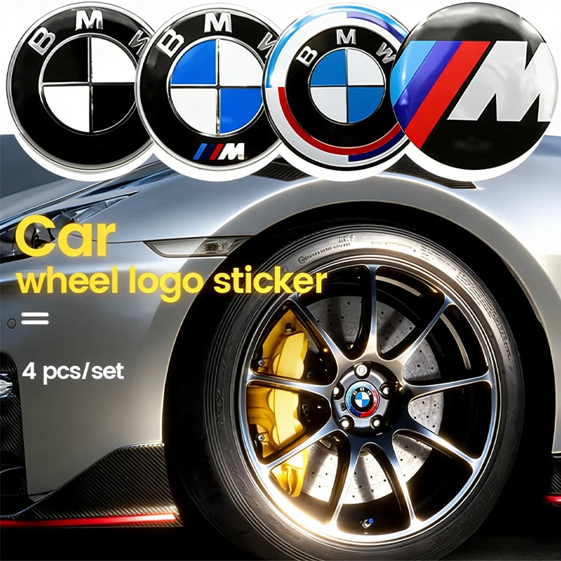 4Pcs 56mm 60mm 65mm Car Wheel Tire Center Emblem Decal For BMW M E90 E60 E46 E39 F10 E87 X3 X4 X1 G30 G20 Cover Hub Caps Sticker