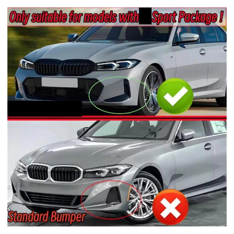Carbon Fiber Look Front Bumper Spoiler Lips Splitter GT Style For BMW G20 LCI 330i M340i xDrive 2023~2024 Front Bumper Lip Kits