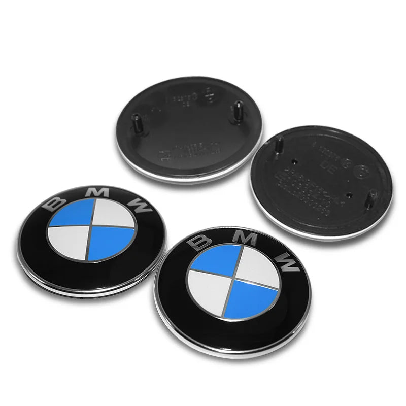2Pcs 82mm 74mm Car Front Bonnet Logo Rear Trunk Cover Badge Emblem for BMW E46 E39 E60 E90 E30 X1 X2 X3 X4 X5 X6 X7 M3 M4 M5