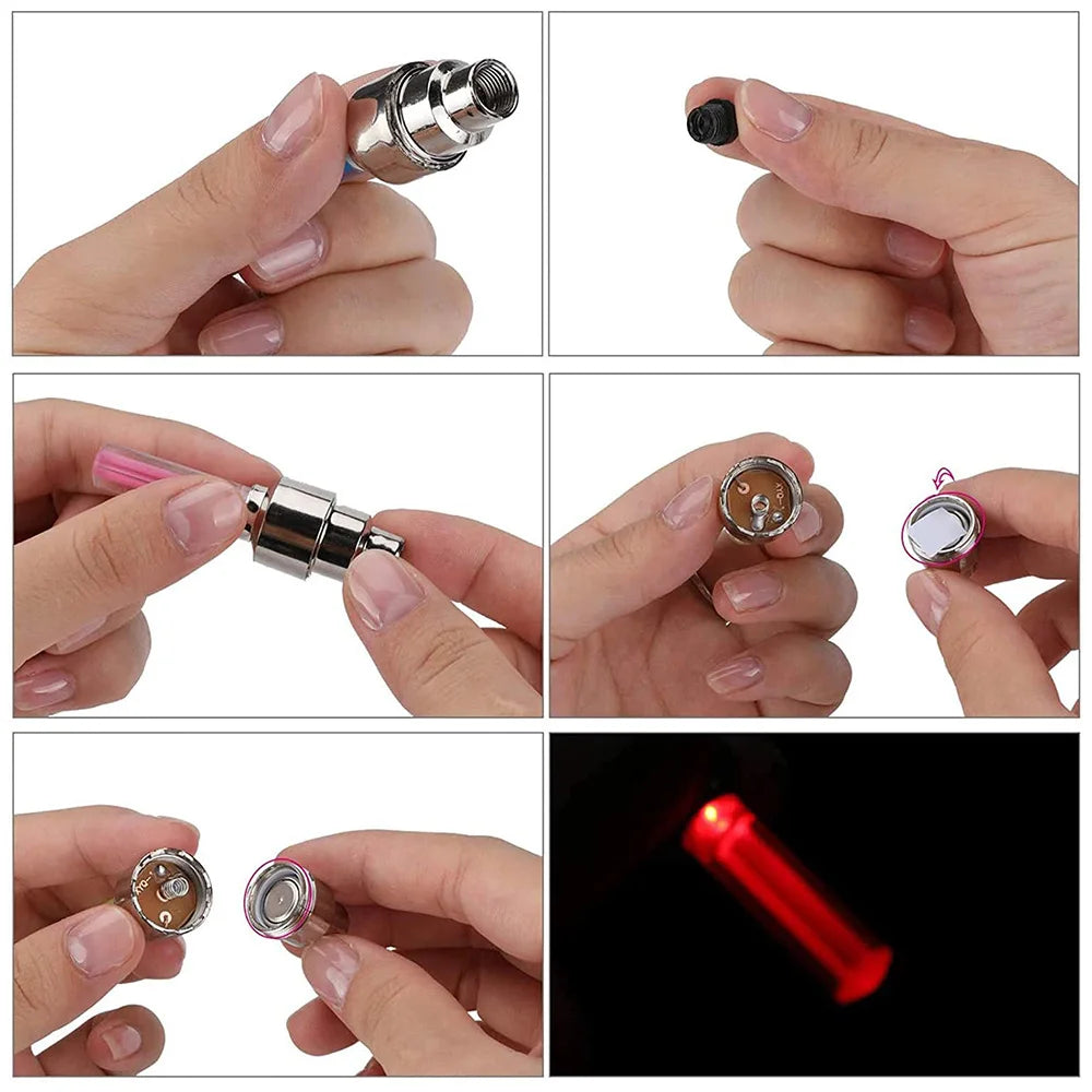 LED Bicycle Valve Light, Neon Bicycle Spoke Light, Bicycle Tire Valve Light, Night Riding Warning Light Bicycle Accessories