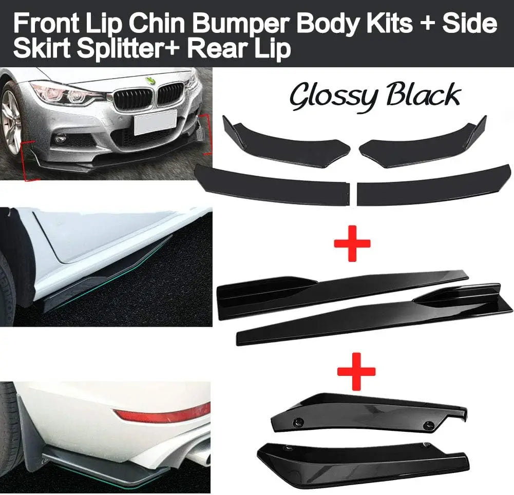 Universal Front Bumper Lip Chin Diffuser Splitter Separator Bumper Lip Winglets Side Skirt Extension Protector Cars Accessories