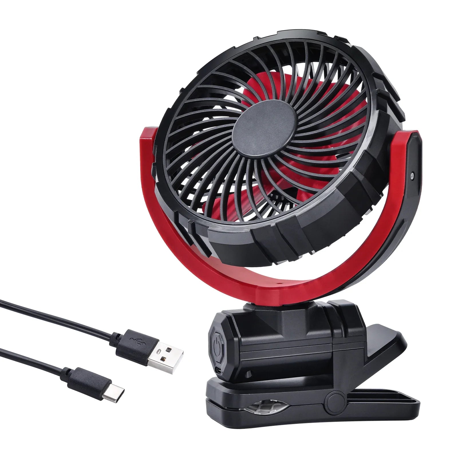 Car Fan 5V USB Clip on Sun Visor Fan for Front/Rear Seat 2000mAh Rechargeable Battery Powered Quiet Personal Cooling Fans