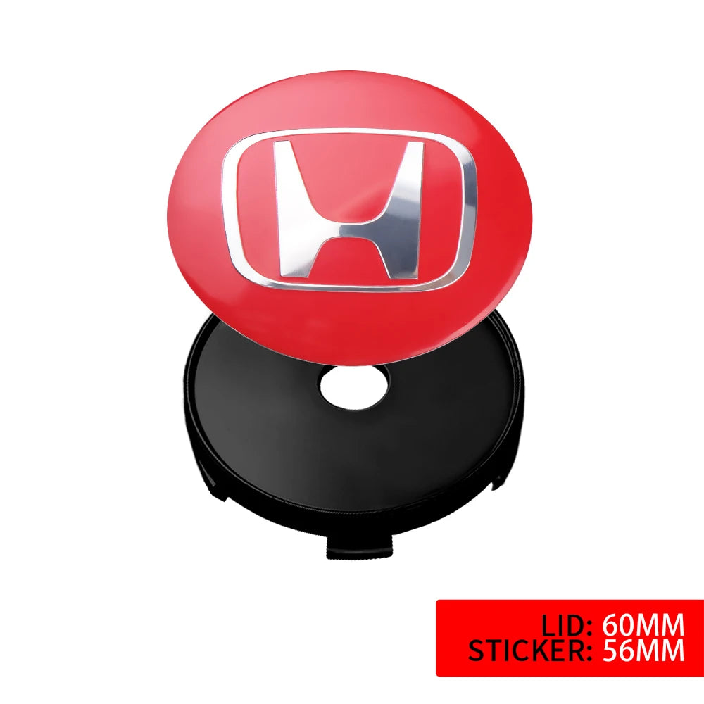 4pcs Car Wheel Center Hub Cap Stickers Badge Decal Accessories For Honda Mugen Insight CR-V Fit City HR-V Jazz Accord 8th Civic