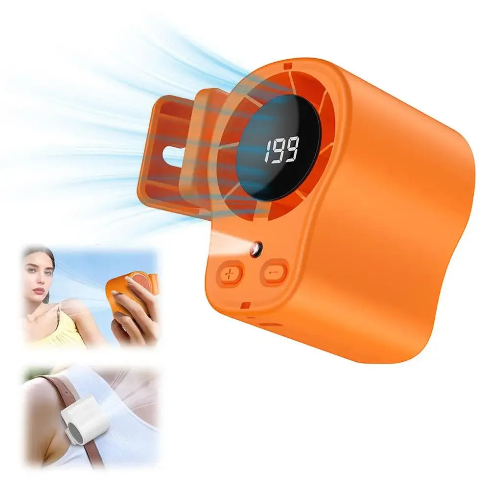 Car Clip Fan with LED Display 360° Rotation 199 Speeds&Semi-Cooling Technology Portable Personal Fan for Work Car Camping Beach