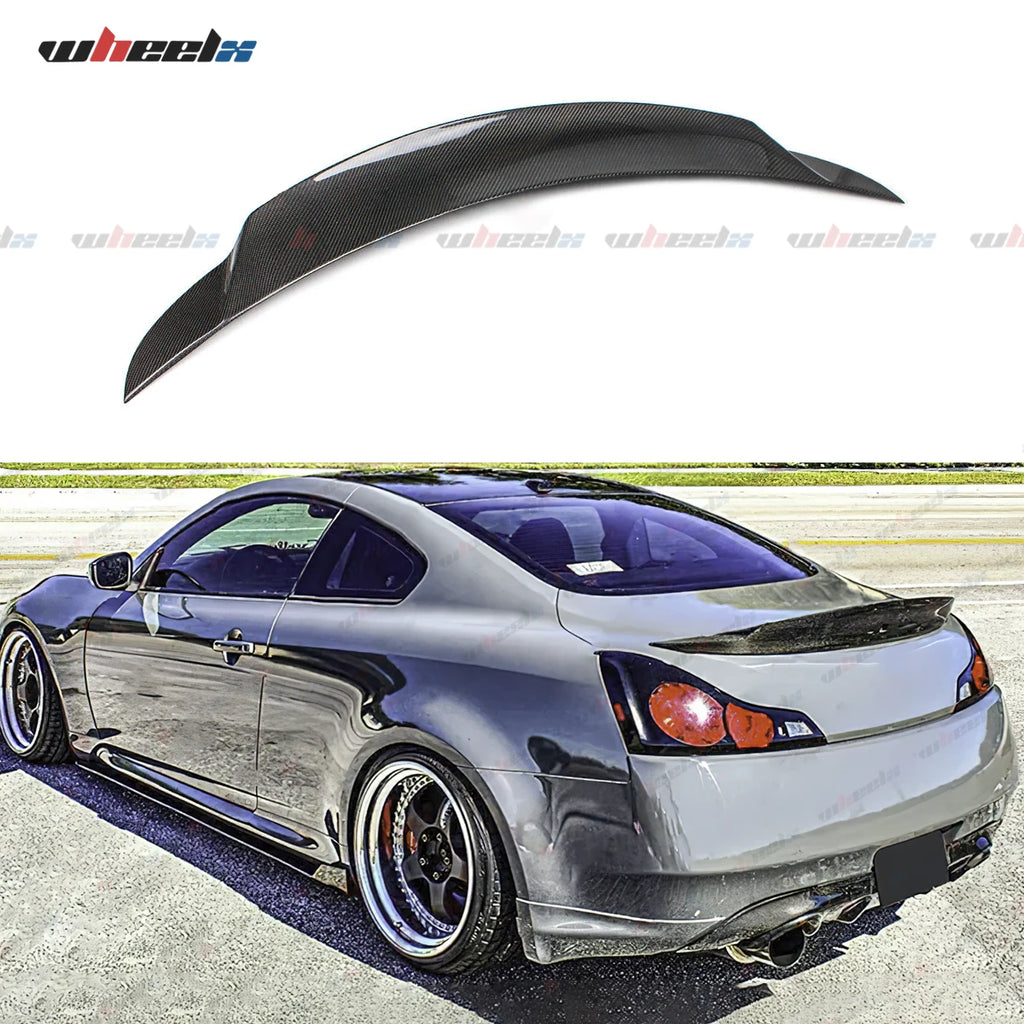Car Rear Duckbill Trunk Spoiler For Infiniti G37 Q60 Coupe 2008-2013 Carbon Fiber