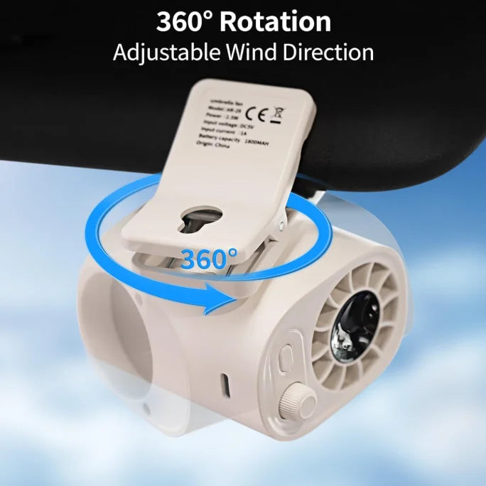 Car Clip Fan with LED Display 360° Rotation 199 Speeds&Semi-Cooling Technology Portable Personal Fan for Work Car Camping Beach