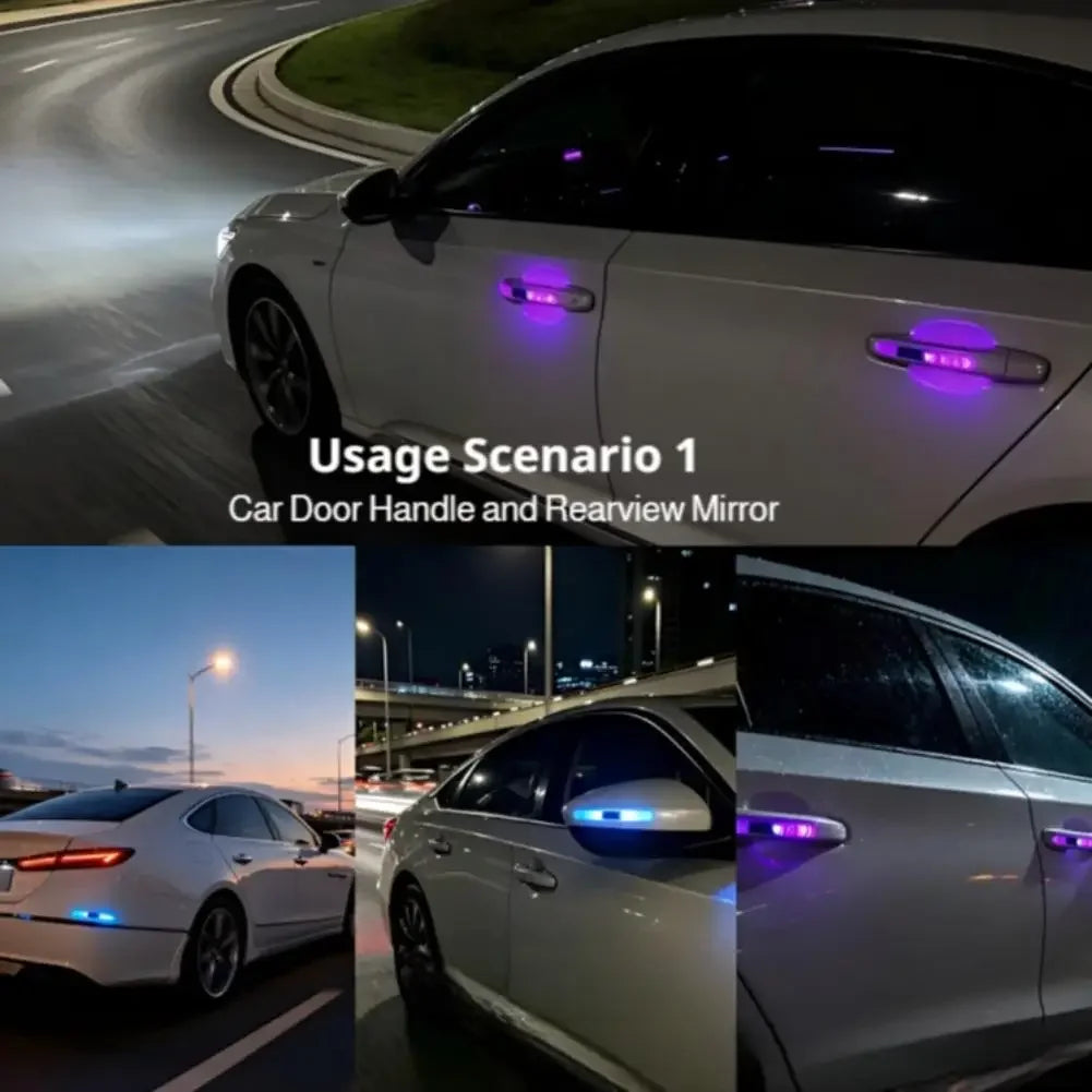 Car Door LED Anti-Collision Light, Solar Powered, Colorful Flash, Protect Your Car & Improve Night Visibility