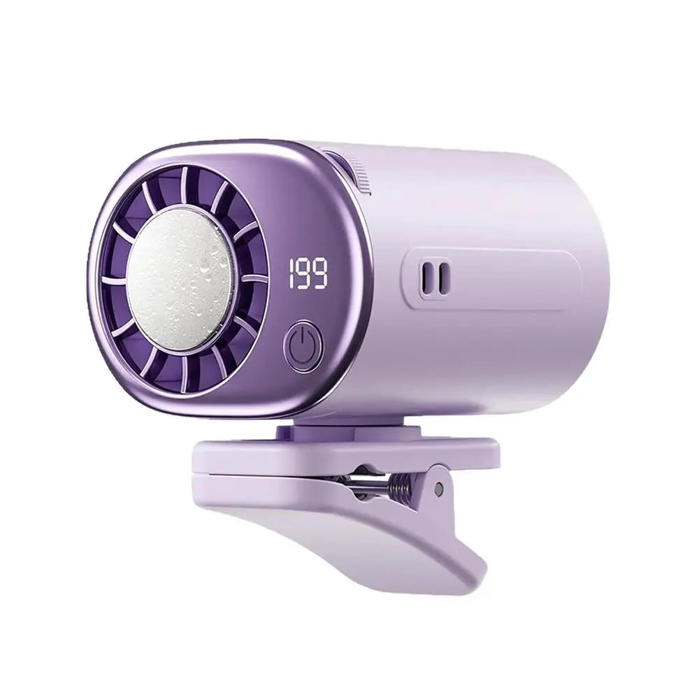 Personal Fan Clip On Car LED Display Air Conditioner With 199 Speeds Automotive Personal Fan For Truck Sedan RV Camping Outdoor