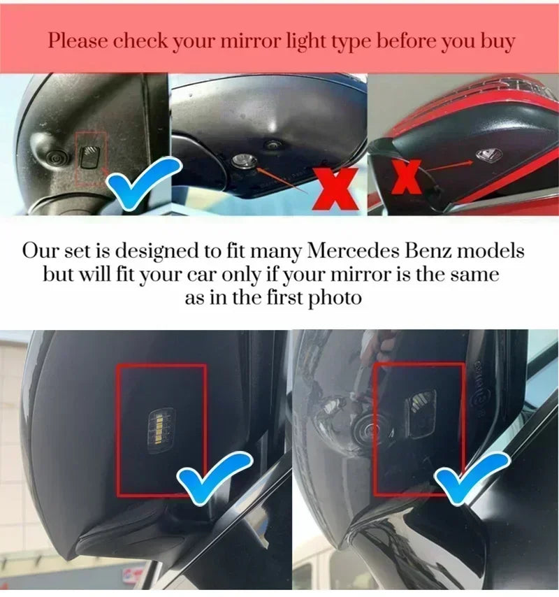 Auto Carpet Lamp AMG Logo Light Angel Wing For Mercedes-Benz C Class W205 E Class W213 GT Welcome Door Rearview Mirror Car Decor