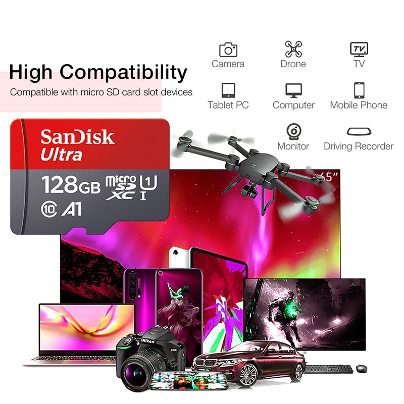 Memory Card 512GB 256GB 128GB 64GB 32GB 100MB/S Micro sd card UHS-1 flash card Memory Microsd SD + card reader adapter