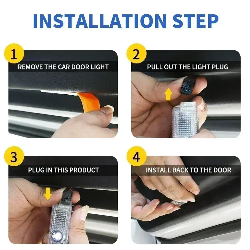 2/4Pcs Car Door Welcome LED Projector Laser Logo Door Light For BMW M Emblem E46 E36 E34 F10 E90 F30 E60 F30 E53 E30 E92 E87
