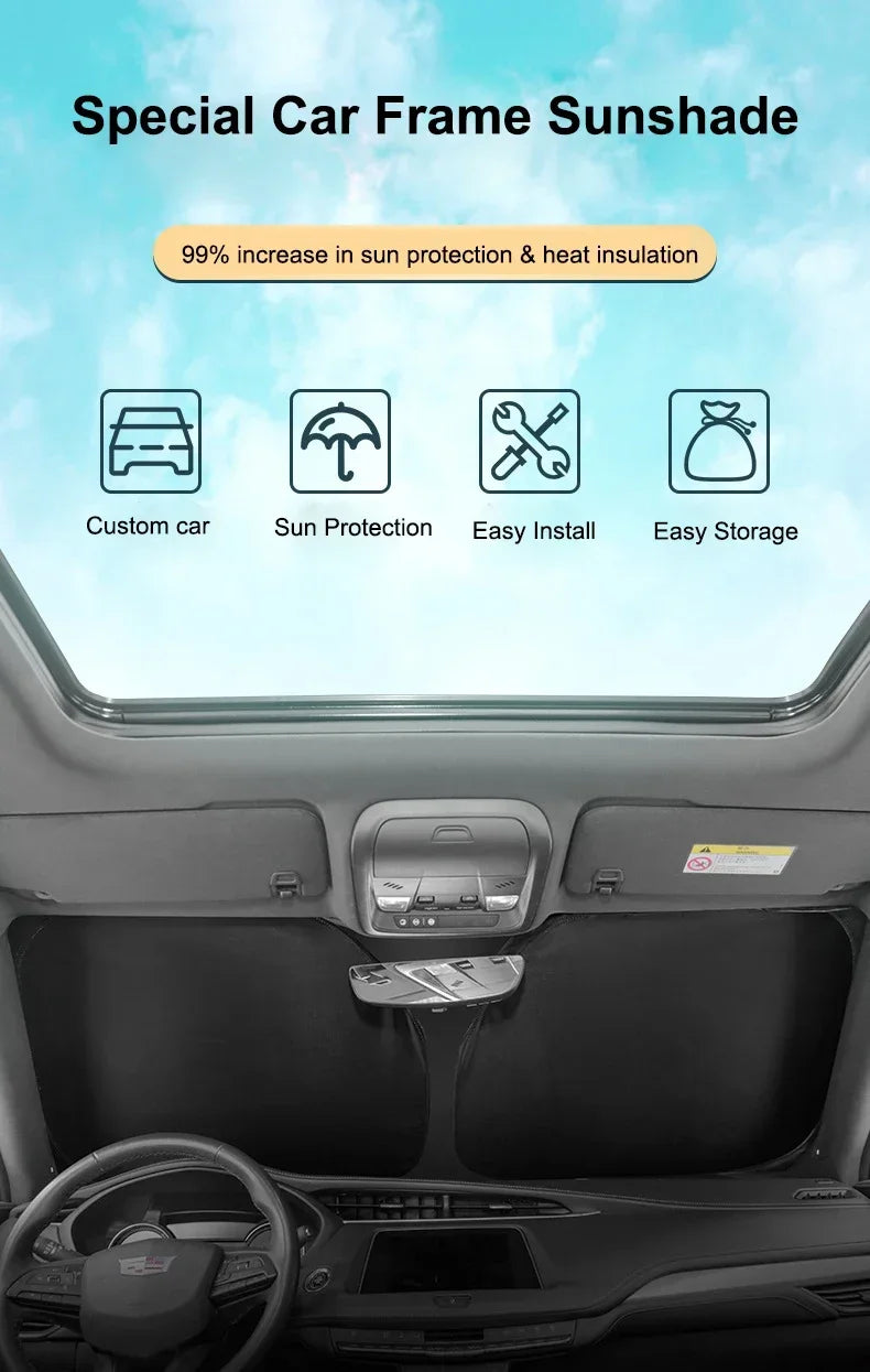 For Tesla Model 3 Y S X YL Juniper 2025-2020 2026 Thicken Front Windshield Sunshade Sun Shade Anti-UV Sun Shading Screen Cover