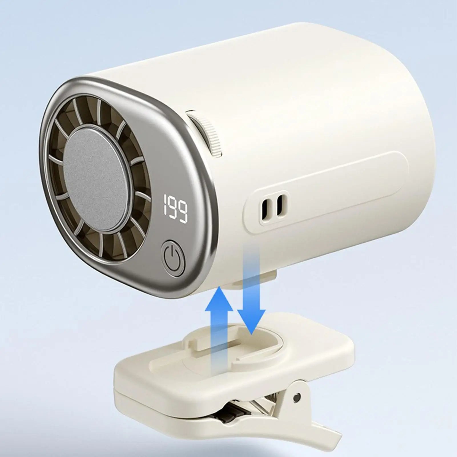 Personal Fan Clip On Car LED Display Air Conditioner With 199 Speeds Automotive Personal Fan For Truck Sedan RV Camping Outdoor