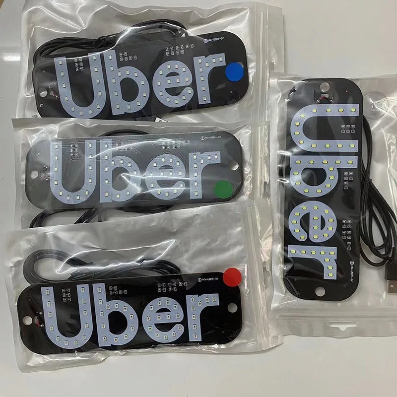 Led Light Sign For Car, Taxi Sign Light Windshield, Led Decal With Suction Cups, Usb Plug For Vehicle,driver Accessories