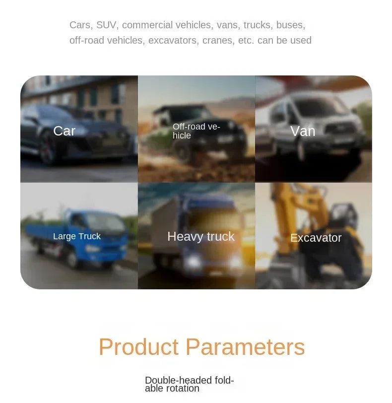 Car Fan USB/12V/24V Double-head Adjustable 360° Car Electric Fan Silent 2-speed Multi-functional Temporary Parking Card Car Fan