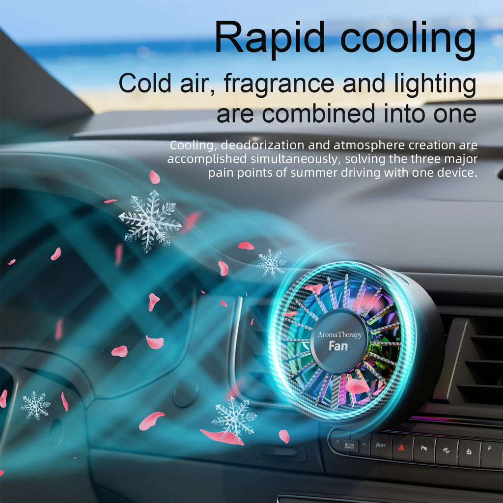 Car Air Conditioner Air Outlet Aromatherapy Fan Carbon Fiber Color Fan Car Aromatherapy Air Freshener Is Suitable for 100% Cars