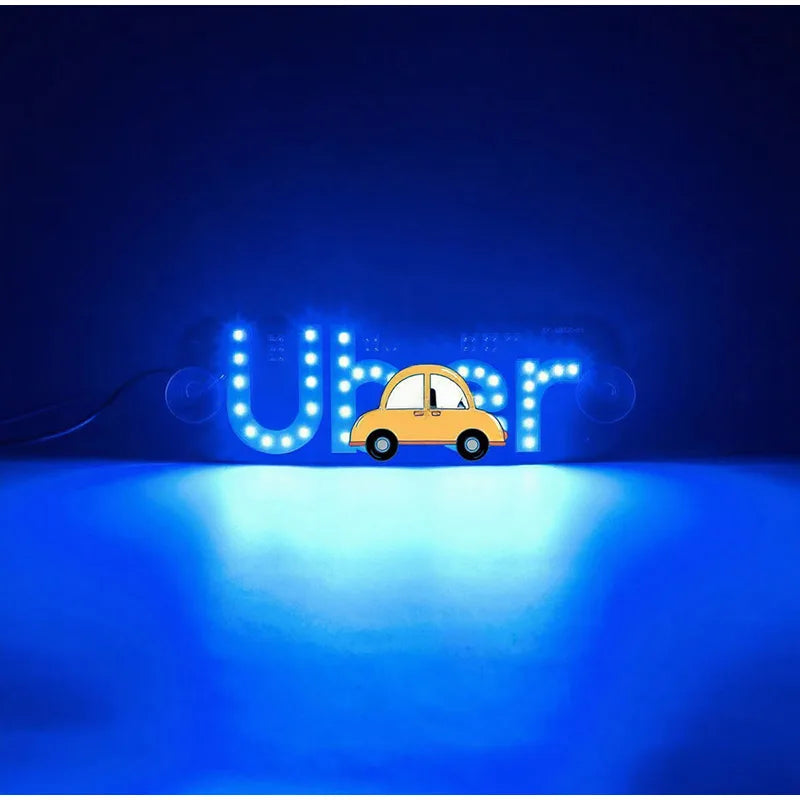 Led Light Sign For Car, Taxi Sign Light Windshield, Led Decal With Suction Cups, Usb Plug For Vehicle,driver Accessories