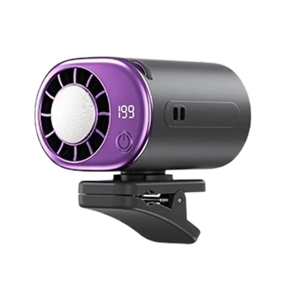 Personal Fan Clip On Car LED Display Air Conditioner With 199 Speeds Automotive Personal Fan For Truck Sedan RV Camping Outdoor