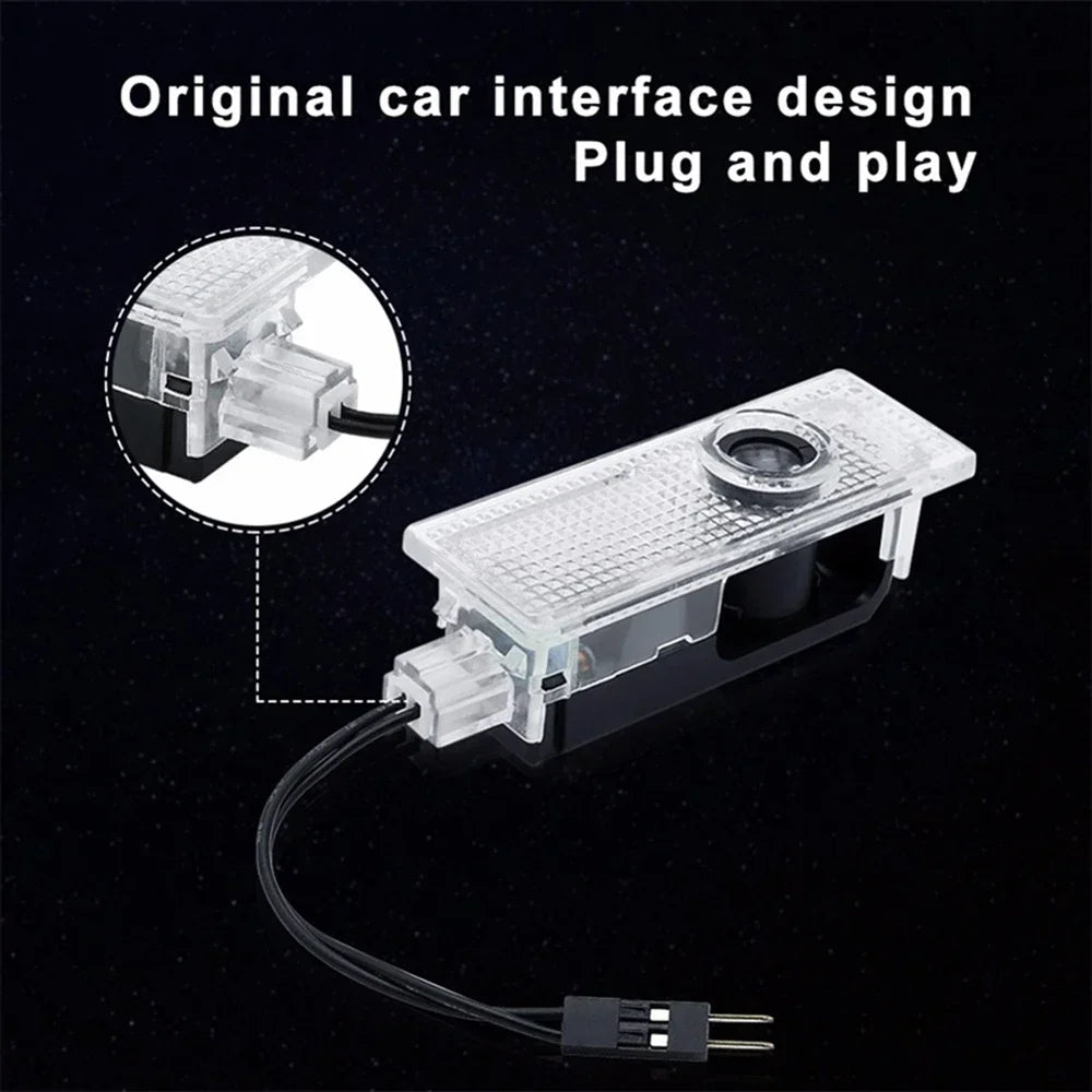 2PCS Upgraded LED Laser Car Door Welcome Anti Fade HD Projector Courtesy Shadow Light Easy Install Replacement Parts For BMW