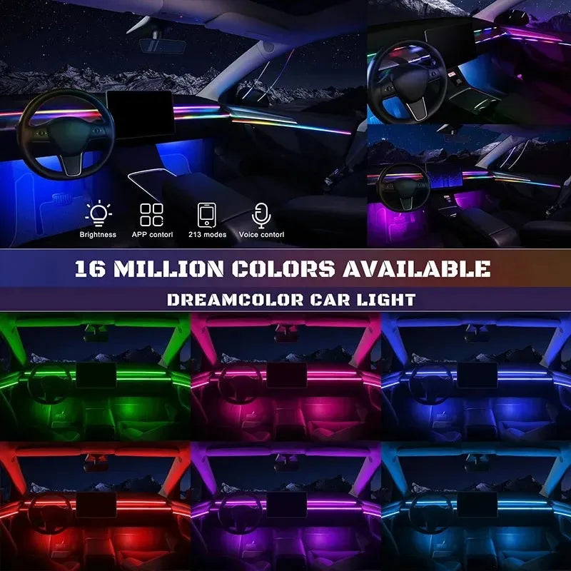 Premium Car Interior Ambient Light Kit – 64 Color App Control