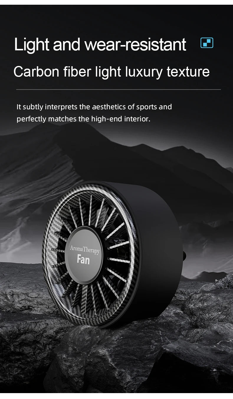 New Magnetic Car Fan USB Cool Colorful Lighting High end Carbon Fiber Free Directional Air Supply Fast Cooling Enjoy Coolness