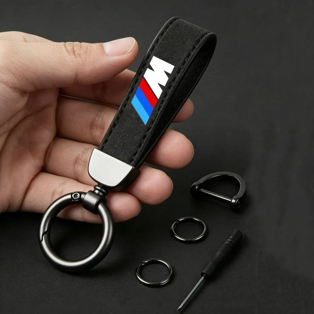 Suede Kaychain For BMW M Emblem E46 E36 E34 F10 E90 F30 E60 F30 E53 E30 E92 E87 Car Key Ring Holder Pendent High-end Gifts