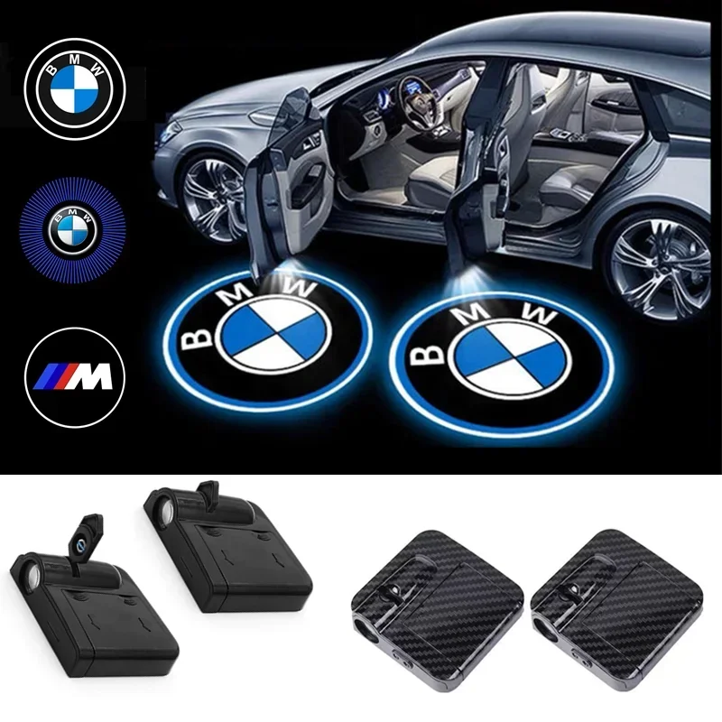2PCS car door LED welcome light is suitable for BMW M1X1 X2 X3 X4 X5 X6 X7 car lamp wireless light induction lamp accessories.