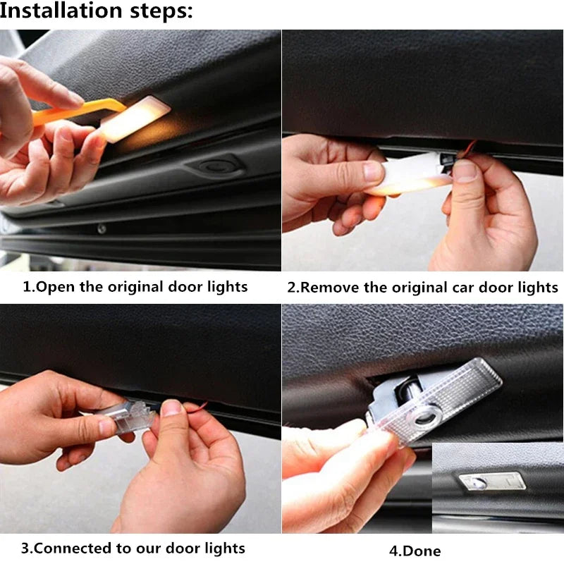 HD Led Welcome Light Car Door Projector Lamps For Audi A1 A3 8P A4 A5 A6 C7 A7 S3 S7 S8 R8 Q2 Q3 Q5 Q7 Q8 SQ5 C5 C6 TT RS3 RS6