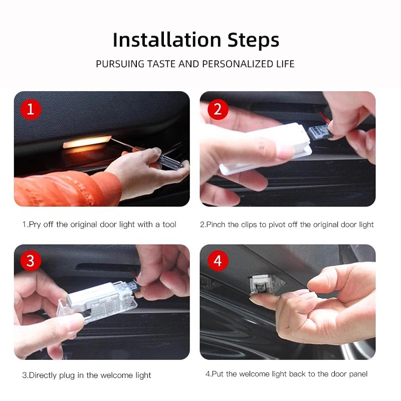 2Pcs Car Emblem Welcome Lights Auto Door Projector Lamps Accessories Ornaments For BMW M M3 M4 M5 G42 G30 G20 E39 E36 E87 E53