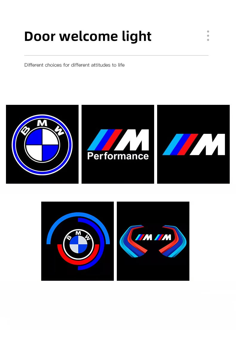 2Pcs Car Emblem Welcome Lights Auto Door Projector Lamps Accessories Ornaments For BMW M M3 M4 M5 G42 G30 G20 E39 E36 E87 E53