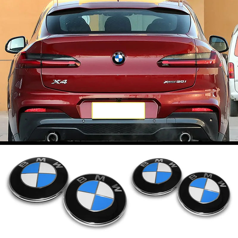 2Pcs 82mm 74mm Car Front Bonnet Logo Rear Trunk Cover Badge Emblem for BMW E46 E39 E60 E90 E30 X1 X2 X3 X4 X5 X6 X7 M3 M4 M5