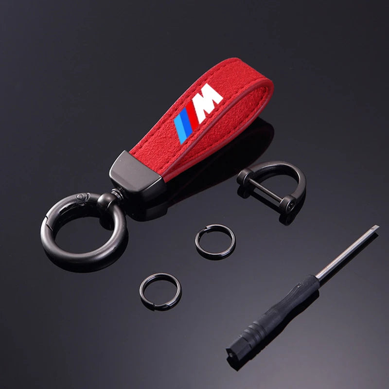 Suede Kaychain For BMW M Emblem E46 E36 E34 F10 E90 F30 E60 F30 E53 E30 E92 E87 Car Key Ring Holder Pendent High-end Gifts
