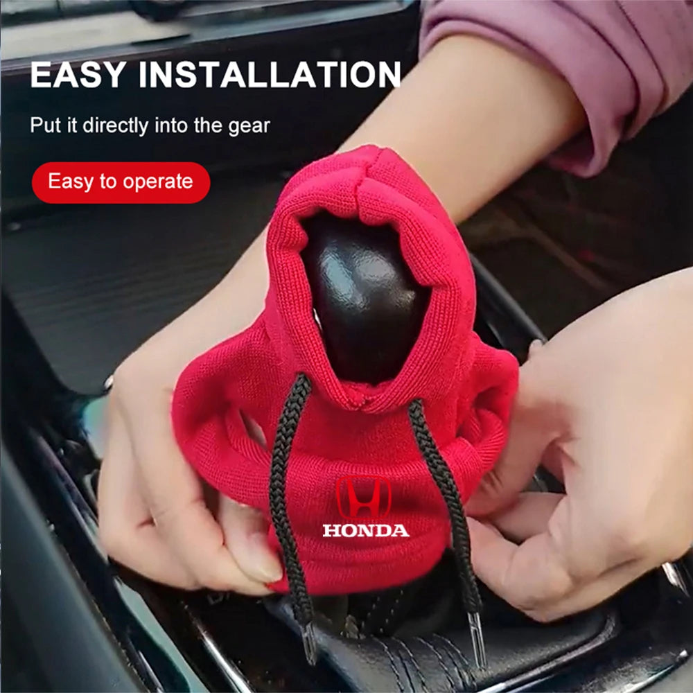 Car Hoodie Change Speed Lever Sweatshirt Handle Gear Shift Knob Cover For Honda Civic CRV Hrv Jazz CITY Accord CR-Z VTEC Vezel