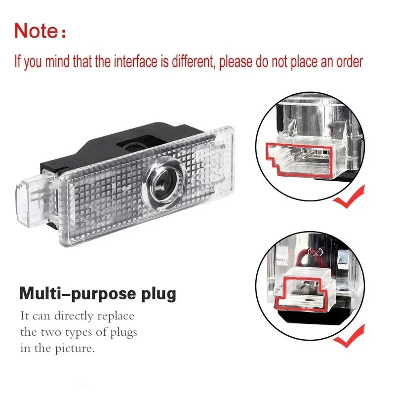 2PCS Upgraded LED Laser Car Door Welcome Anti Fade HD Projector Courtesy Shadow Light Easy Install Replacement Parts For BMW