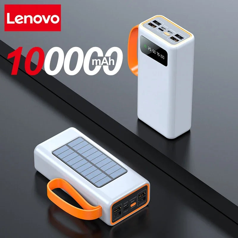 Lenovo Solar Power Bank 200000mAh – Built-in Cables