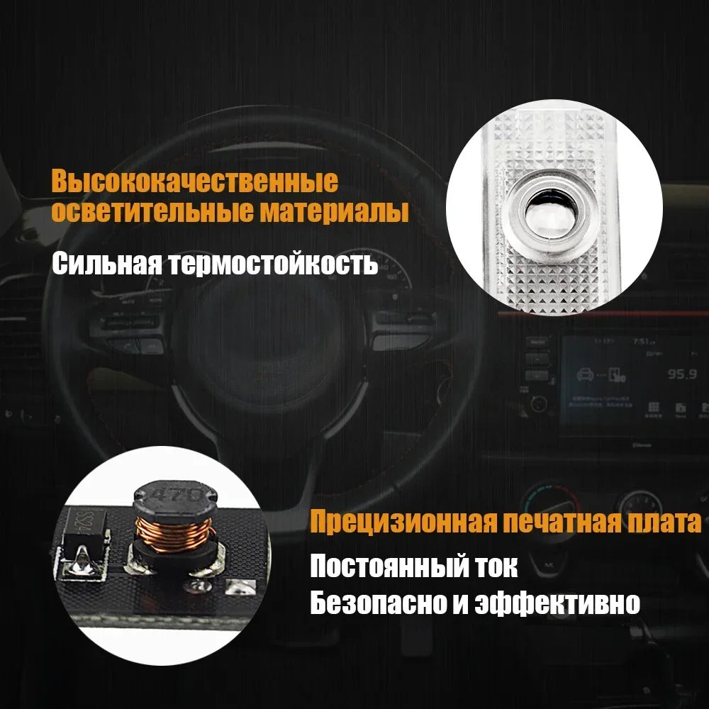 HD Led Welcome Light Car Door Projector Lamps For Audi A1 A3 8P A4 A5 A6 C7 A7 S3 S7 S8 R8 Q2 Q3 Q5 Q7 Q8 SQ5 C5 C6 TT RS3 RS6